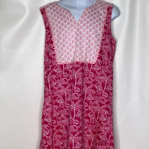 Vineyard Vines girls whale flamingo pink shift dress sz 16